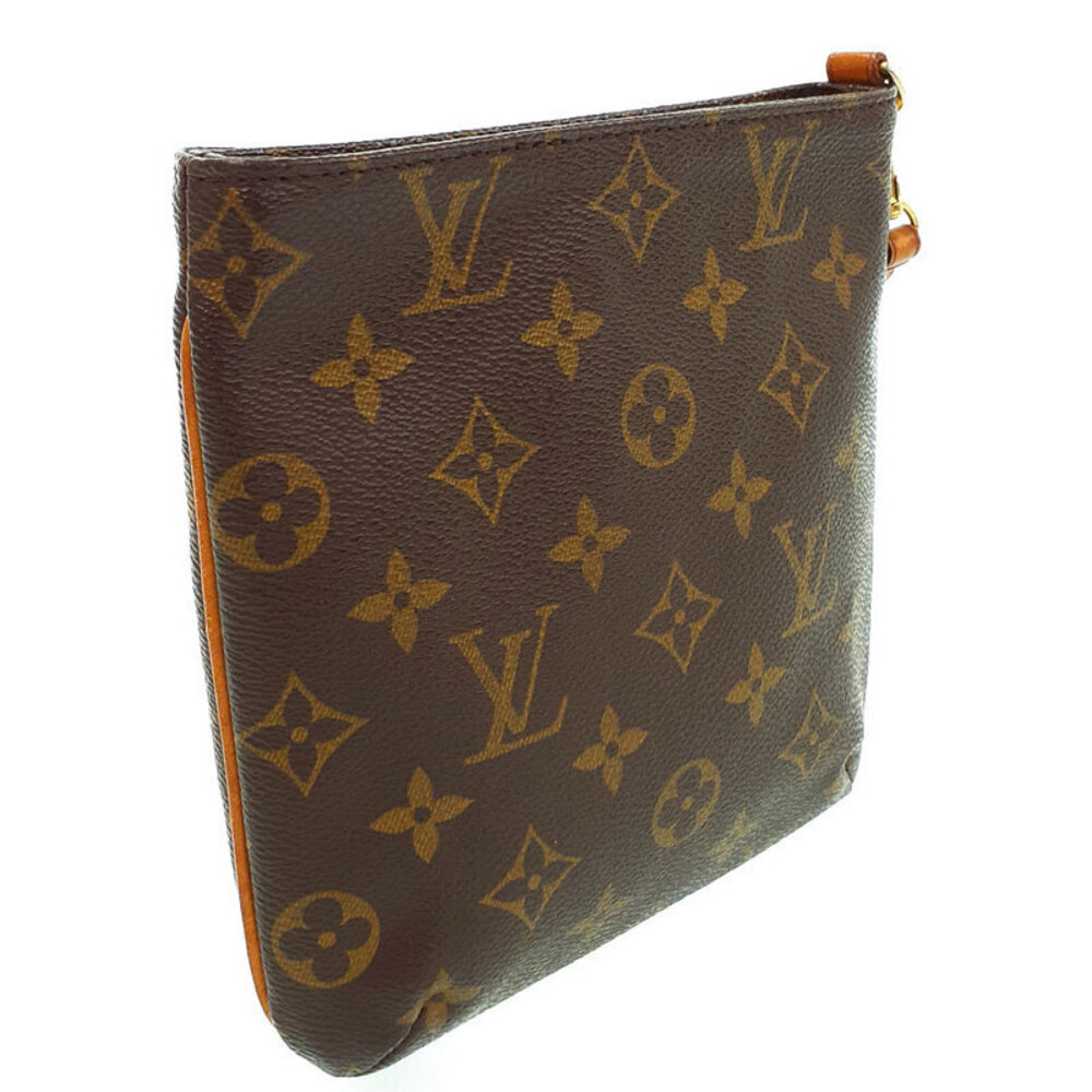 Louis Vuitton Shoulder Leather Partition Brown Monogram Bag